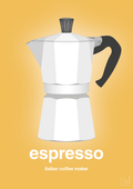 plakat: espresso - italian coffee maker - honeycomb-Kaffe-A1two3
