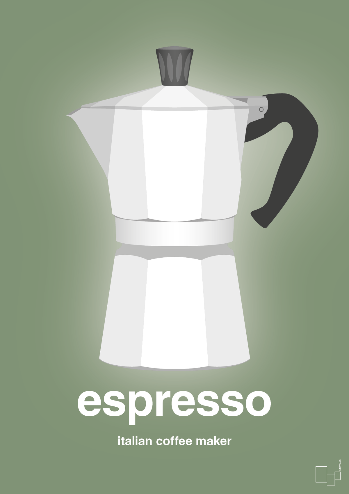 plakat: espresso - italian coffee maker - jade-Kaffe-A1two3