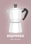 plakat: espresso - italian coffee maker - light rose-Kaffe-A1two3
