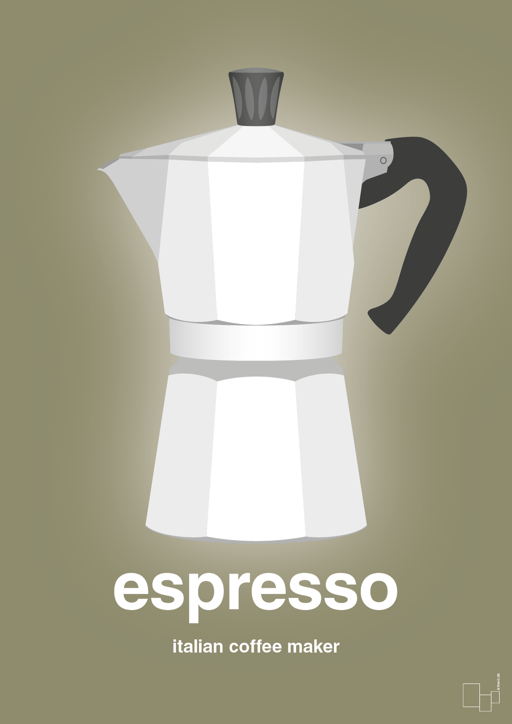 plakat: espresso - italian coffee maker - misty forrest-Kaffe-A1two3