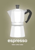 plakat: espresso - italian coffee maker - misty forrest-Kaffe-A1two3