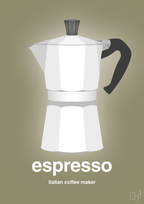 plakat: espresso - italian coffee maker - misty forrest-Kaffe-A1two3