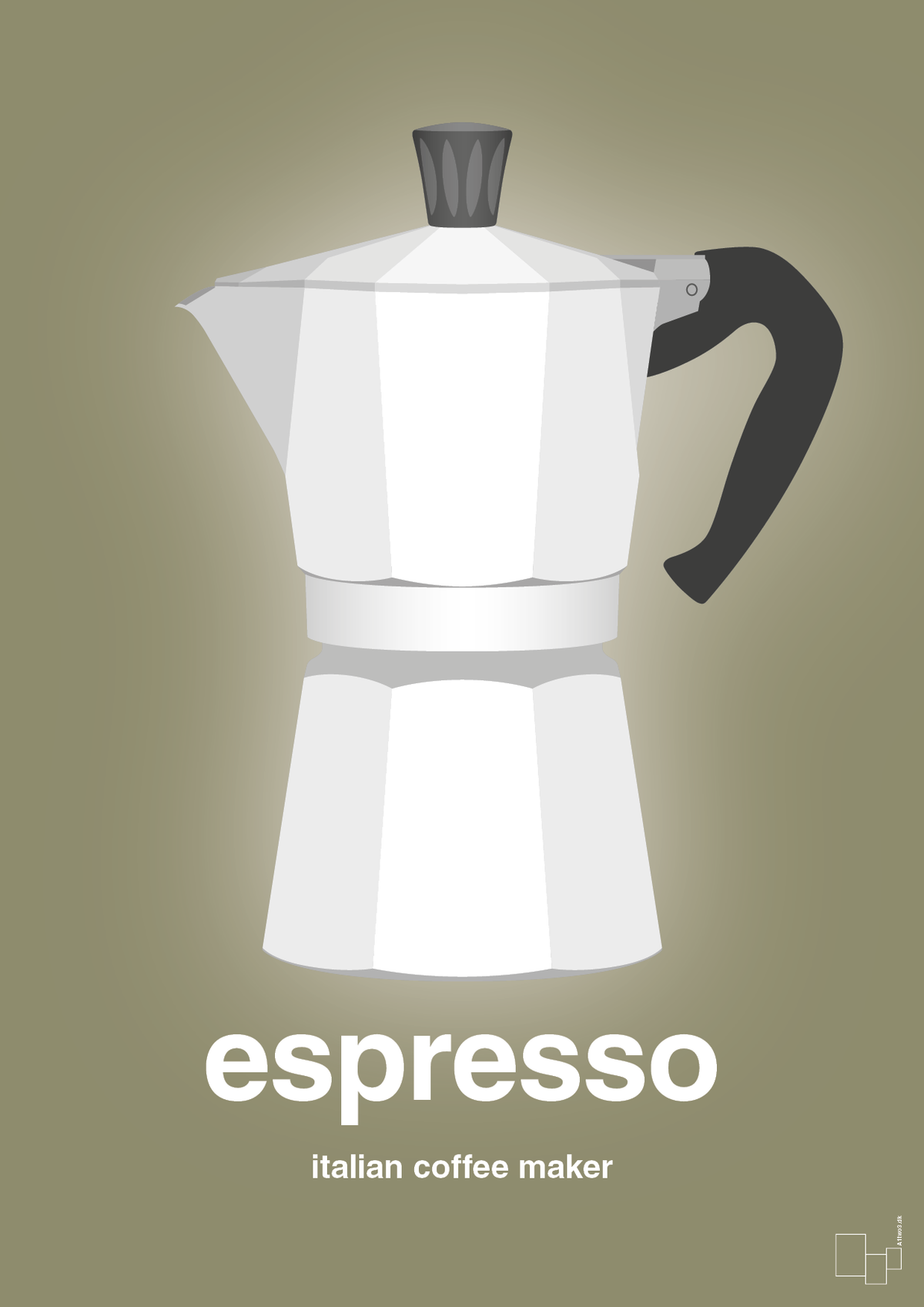 plakat: espresso - italian coffee maker - misty forrest-Kaffe-A1two3
