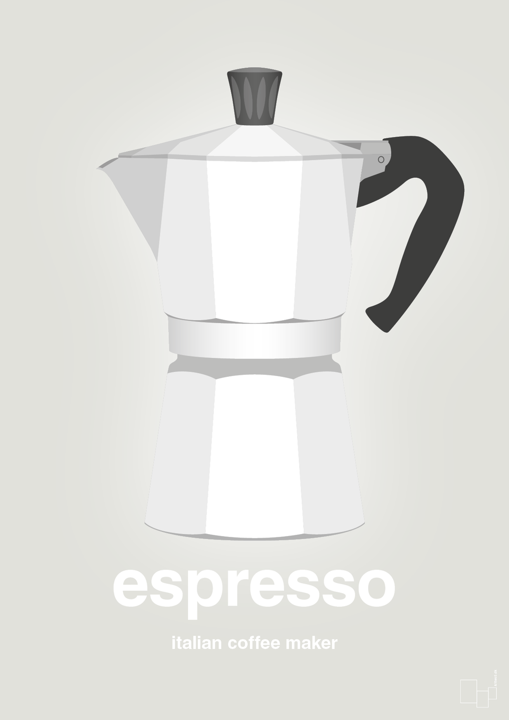 plakat: espresso - italian coffee maker - painters white-Kaffe-A1two3