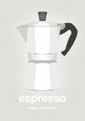 plakat: espresso - italian coffee maker - painters white-Kaffe-A1two3