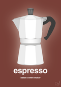 plakat: espresso - italian coffee maker - red pepper-Kaffe-A1two3