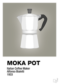 plakat: moka pot - battleship gray-Kaffe-A1two3
