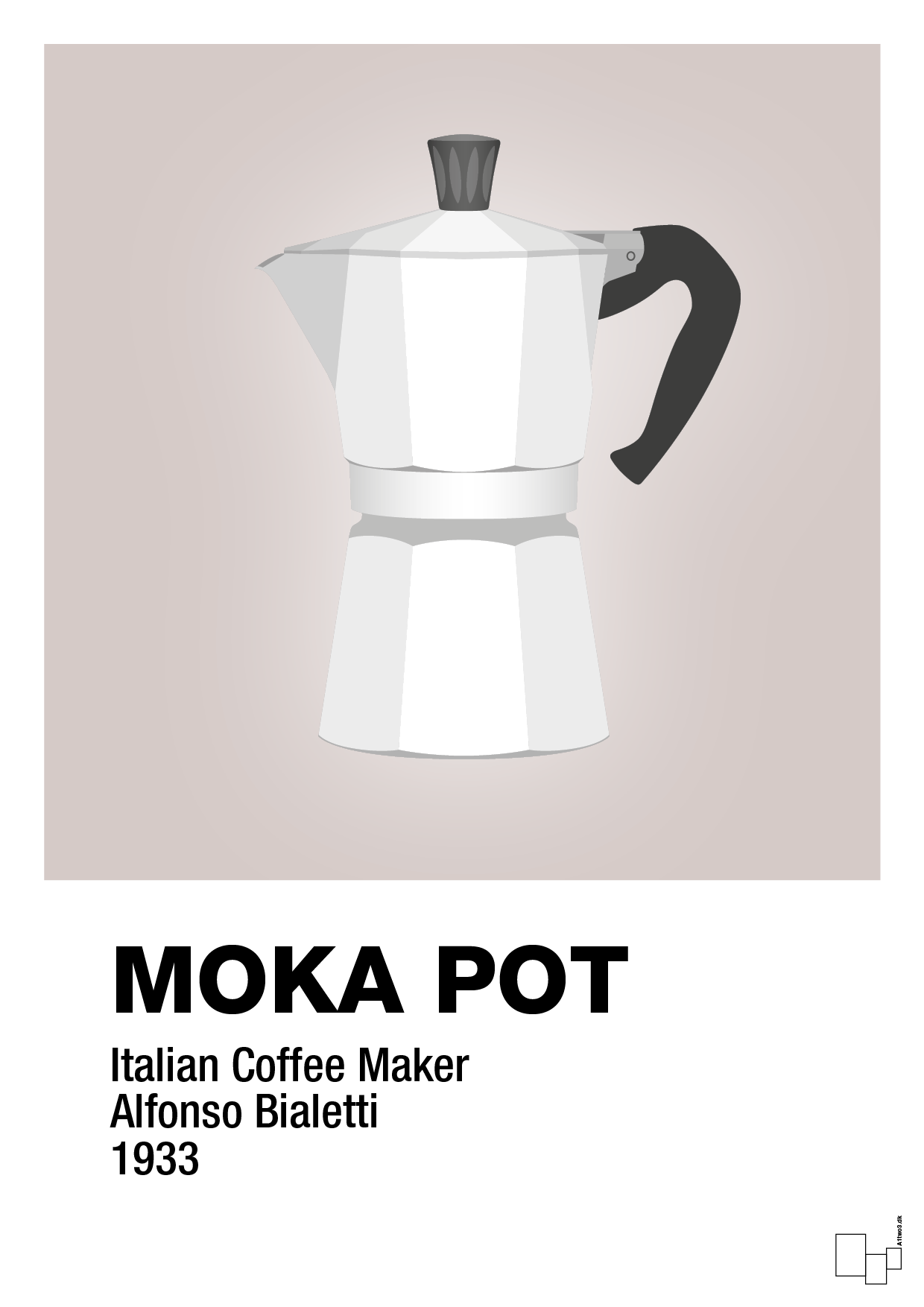 plakat: moka pot - broken beige-Kaffe-A1two3