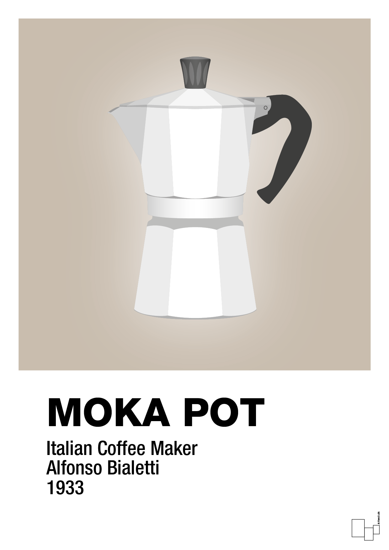 plakat: moka pot - creamy mushroom-Kaffe-A1two3