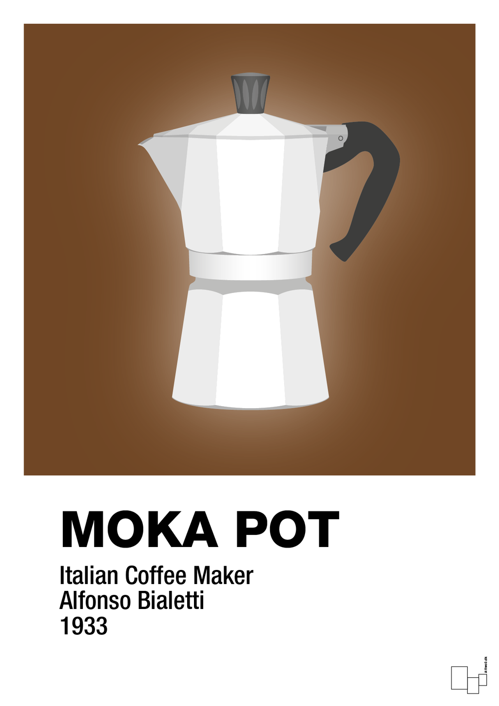 plakat: moka pot - dark brown-Kaffe-A1two3
