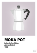 plakat: moka pot - dusty lilac-Kaffe-A1two3