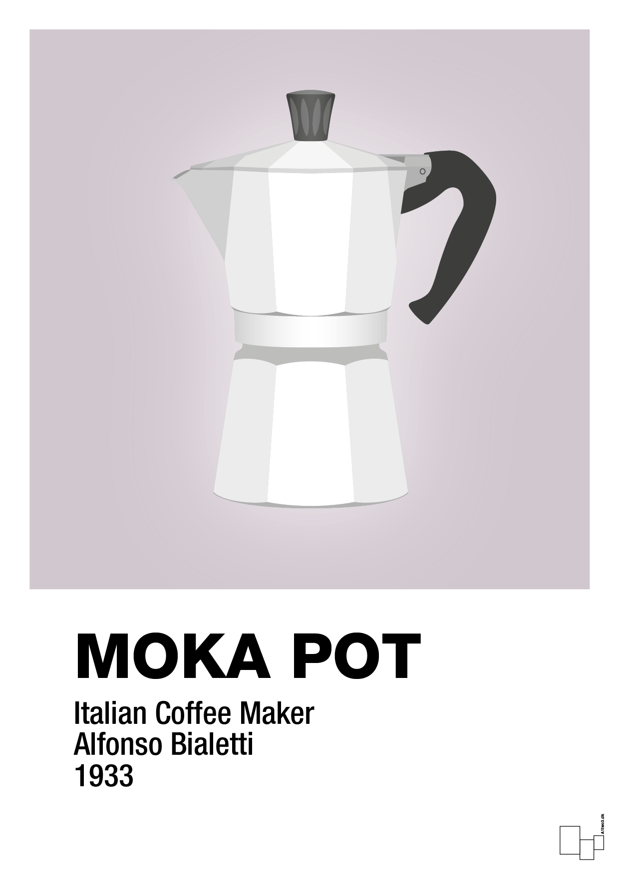 plakat: moka pot - dusty lilac-Kaffe-A1two3