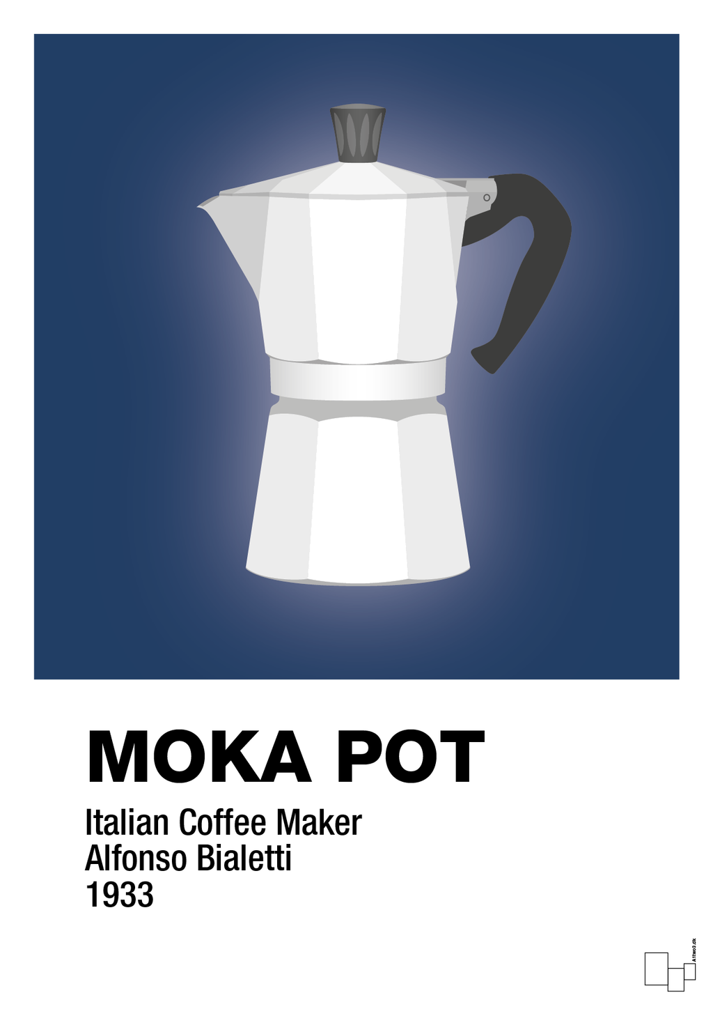 plakat: moka pot - lapis blue-Kaffe-A1two3