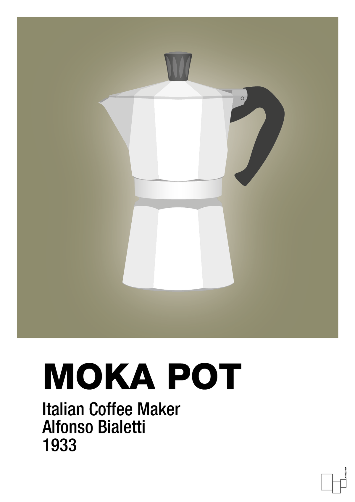 plakat: moka pot - misty forrest-Kaffe-A1two3