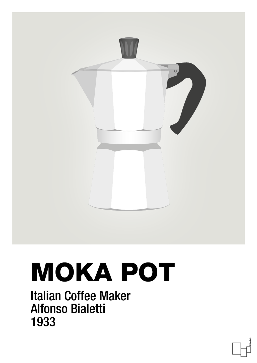 plakat: moka pot - painters white-Kaffe-A1two3