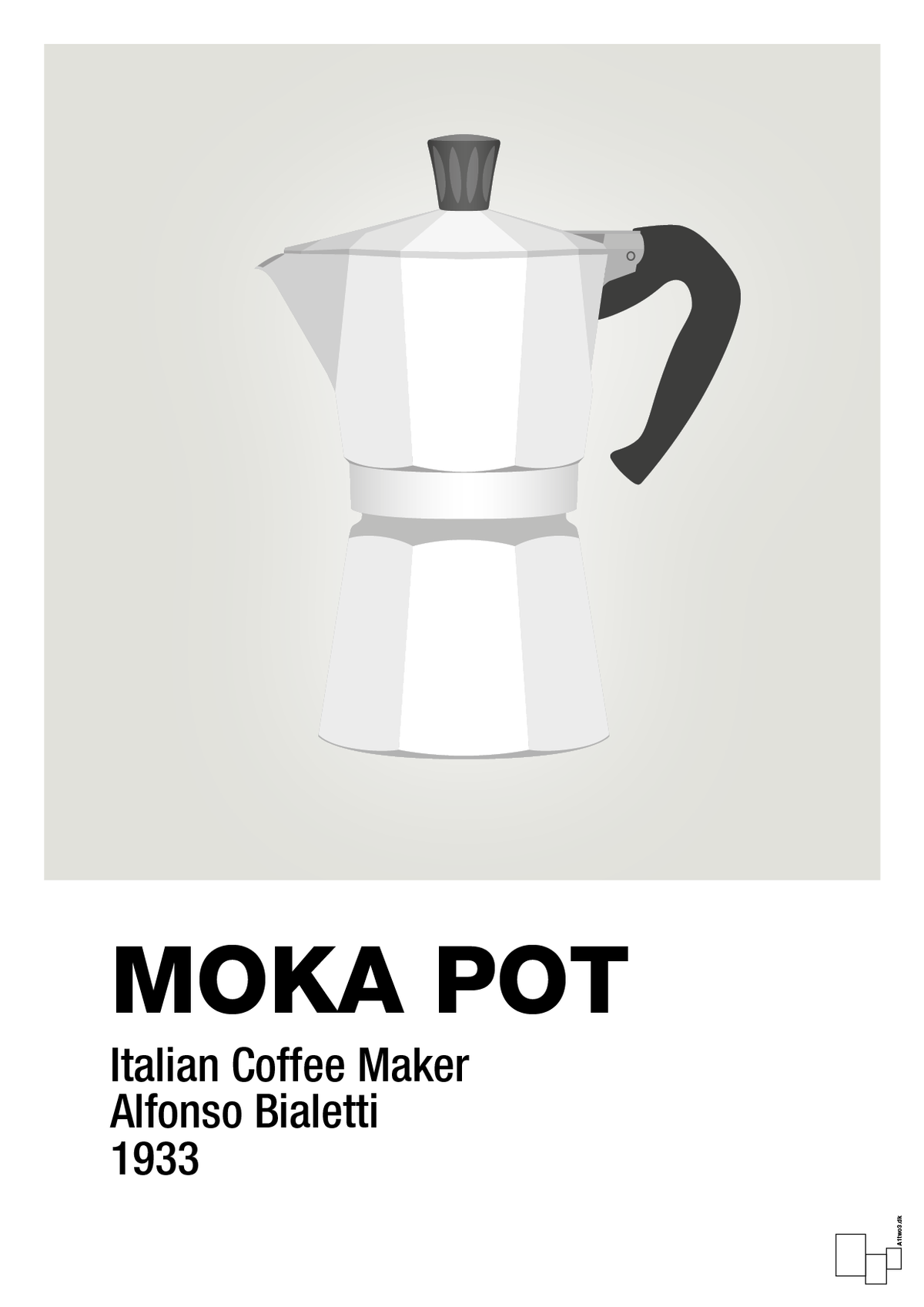 plakat: moka pot - painters white-Kaffe-A1two3