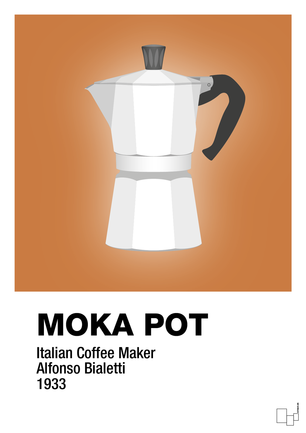 plakat: moka pot - rumba orange-Kaffe-A1two3