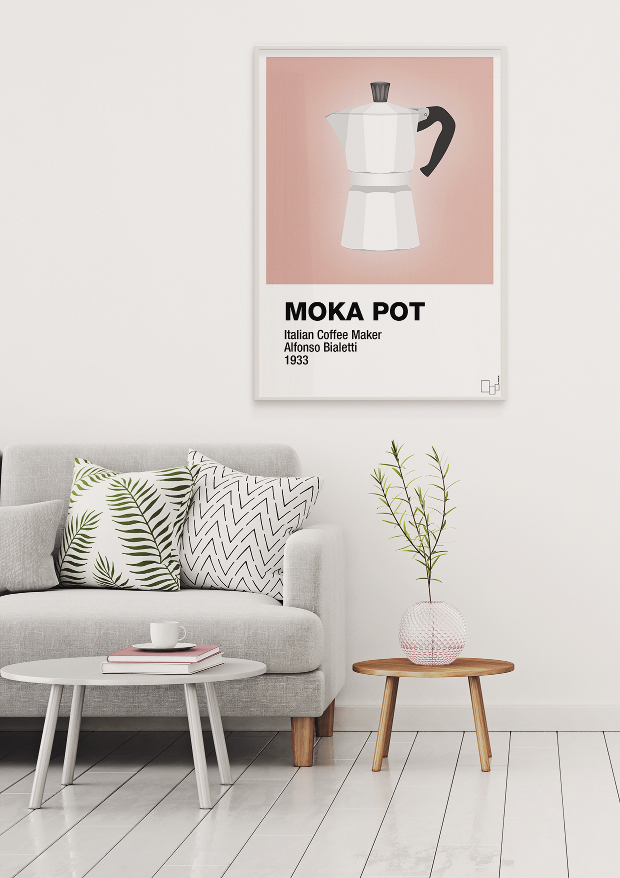 plakat: moka pot - graphic charcoal-Kaffe-A1two3