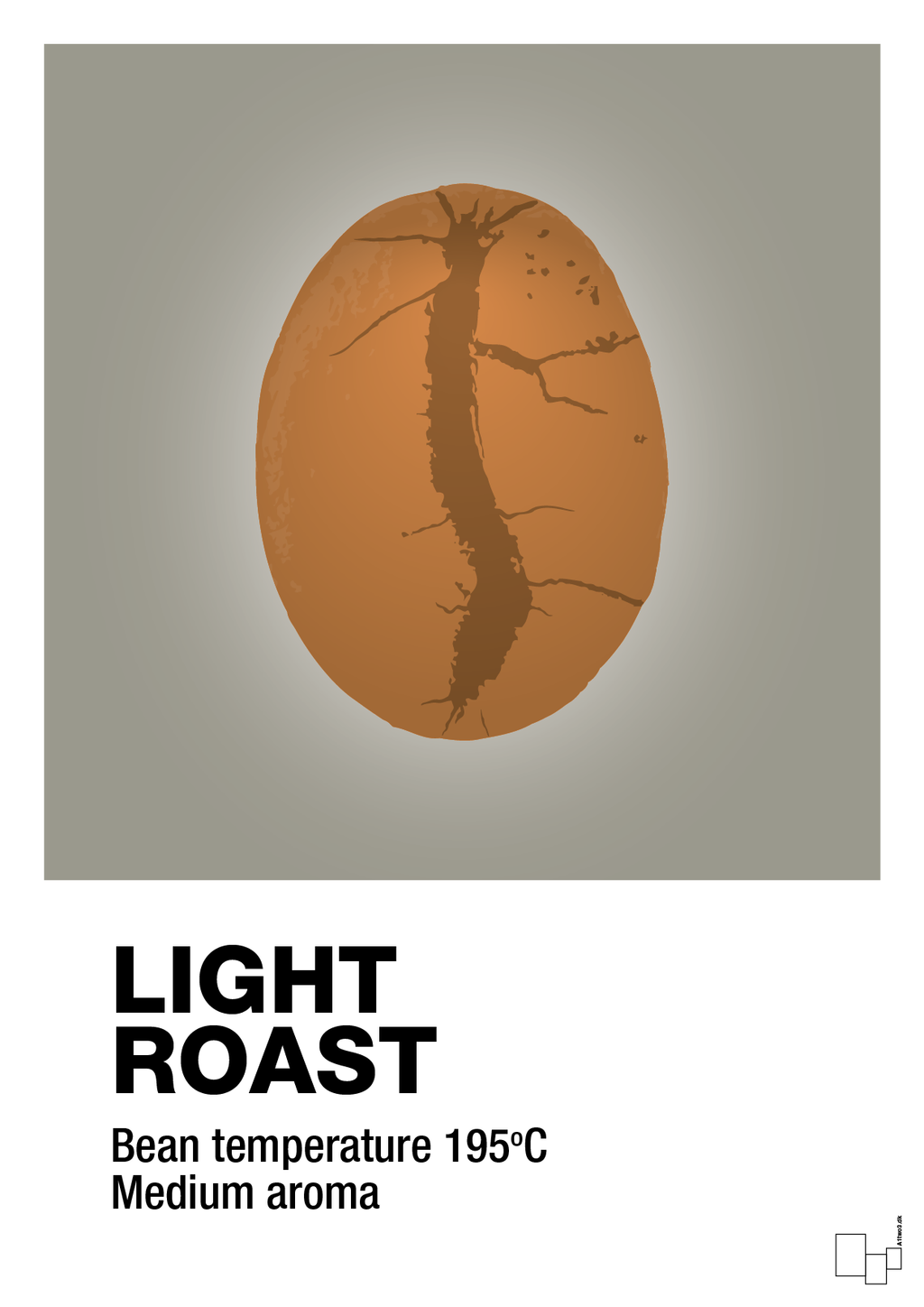 plakat: light roast - battleship gray-Kaffe-A1two3