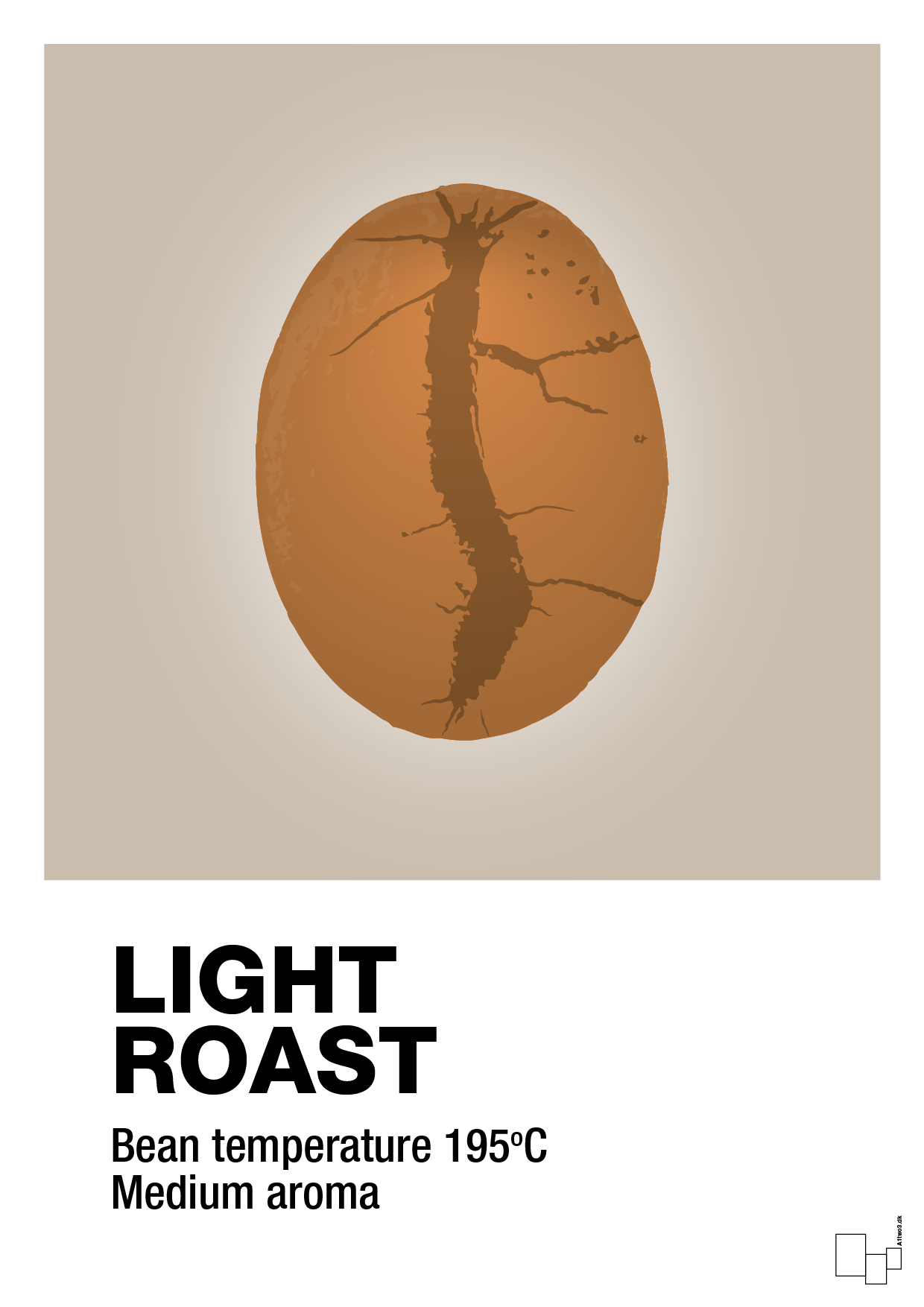 plakat: light roast - creamy mushroom-Kaffe-A1two3