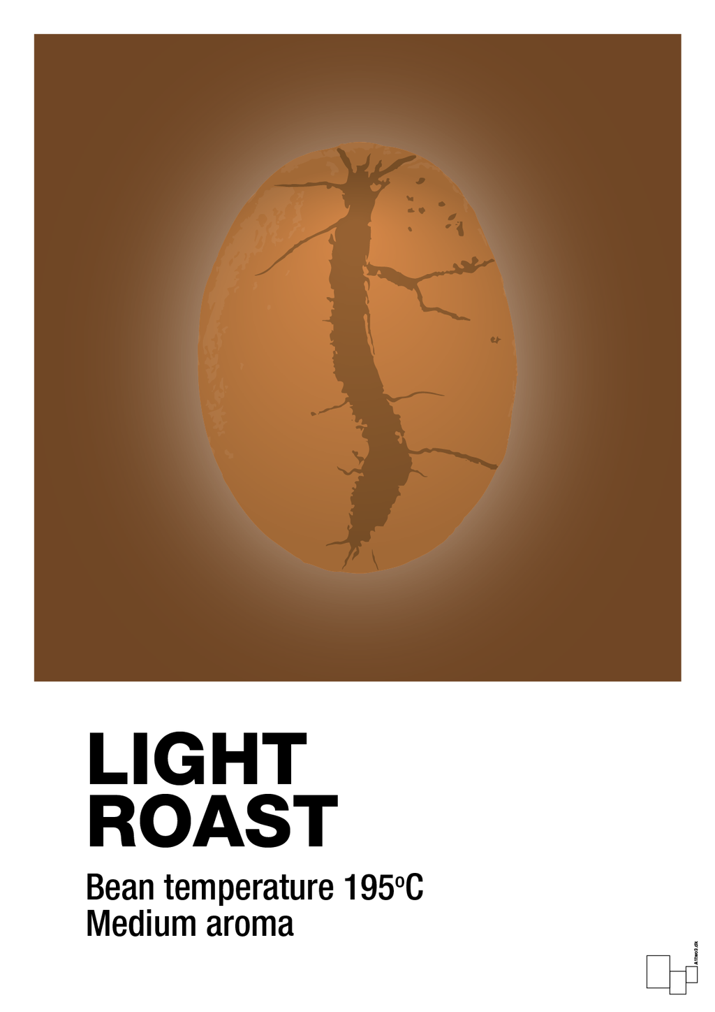 plakat: light roast - dark brown-Kaffe-A1two3