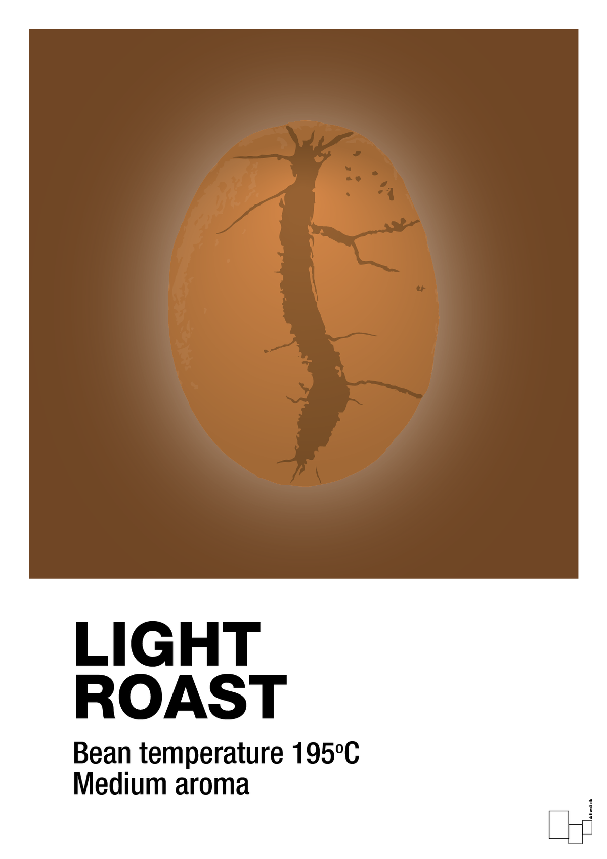 plakat: light roast - dark brown-Kaffe-A1two3