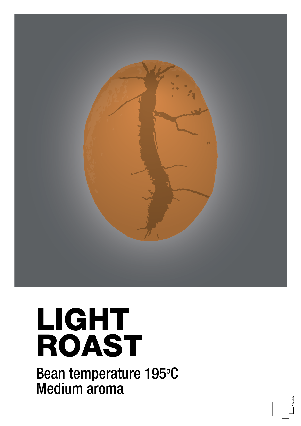 plakat: light roast - graphic charcoal-Kaffe-A1two3