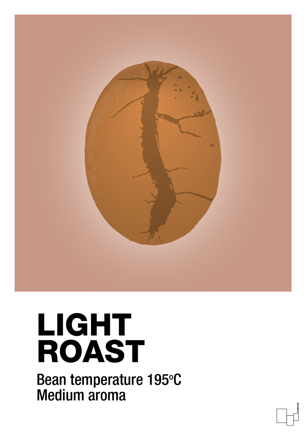 plakat: light roast - powder-Kaffe-A1two3
