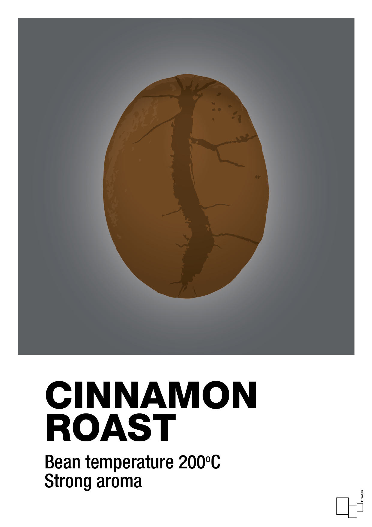 plakat: cinnamom roast - graphic charcoal-Kaffe-A1two3