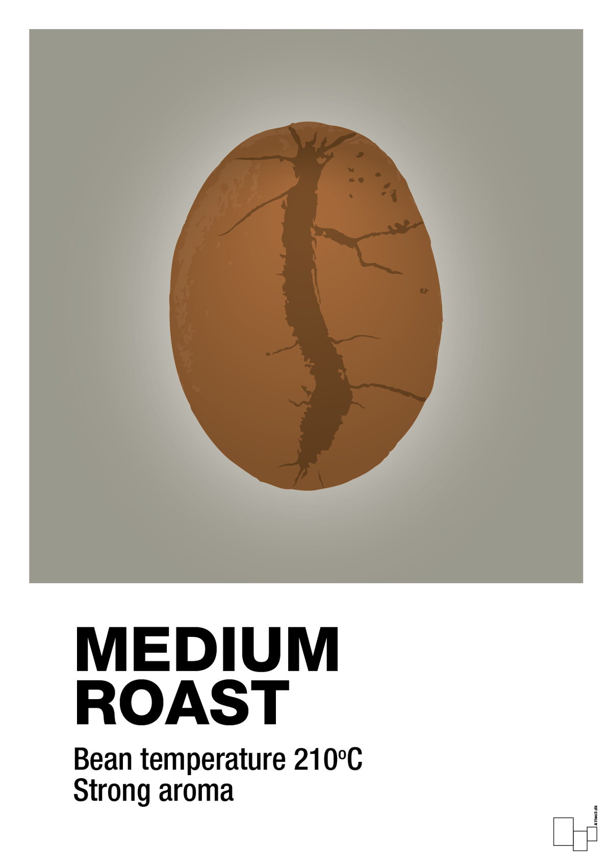 plakat: medium roast - battleship gray-Kaffe-A1two3