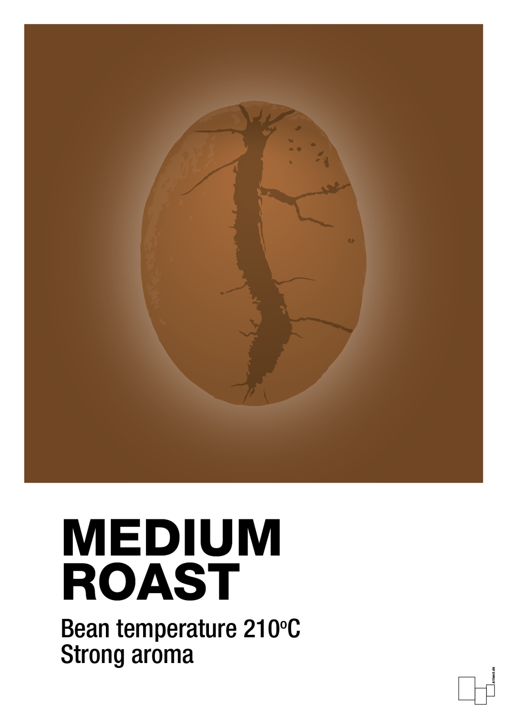 plakat: medium roast - dark brown-Kaffe-A1two3