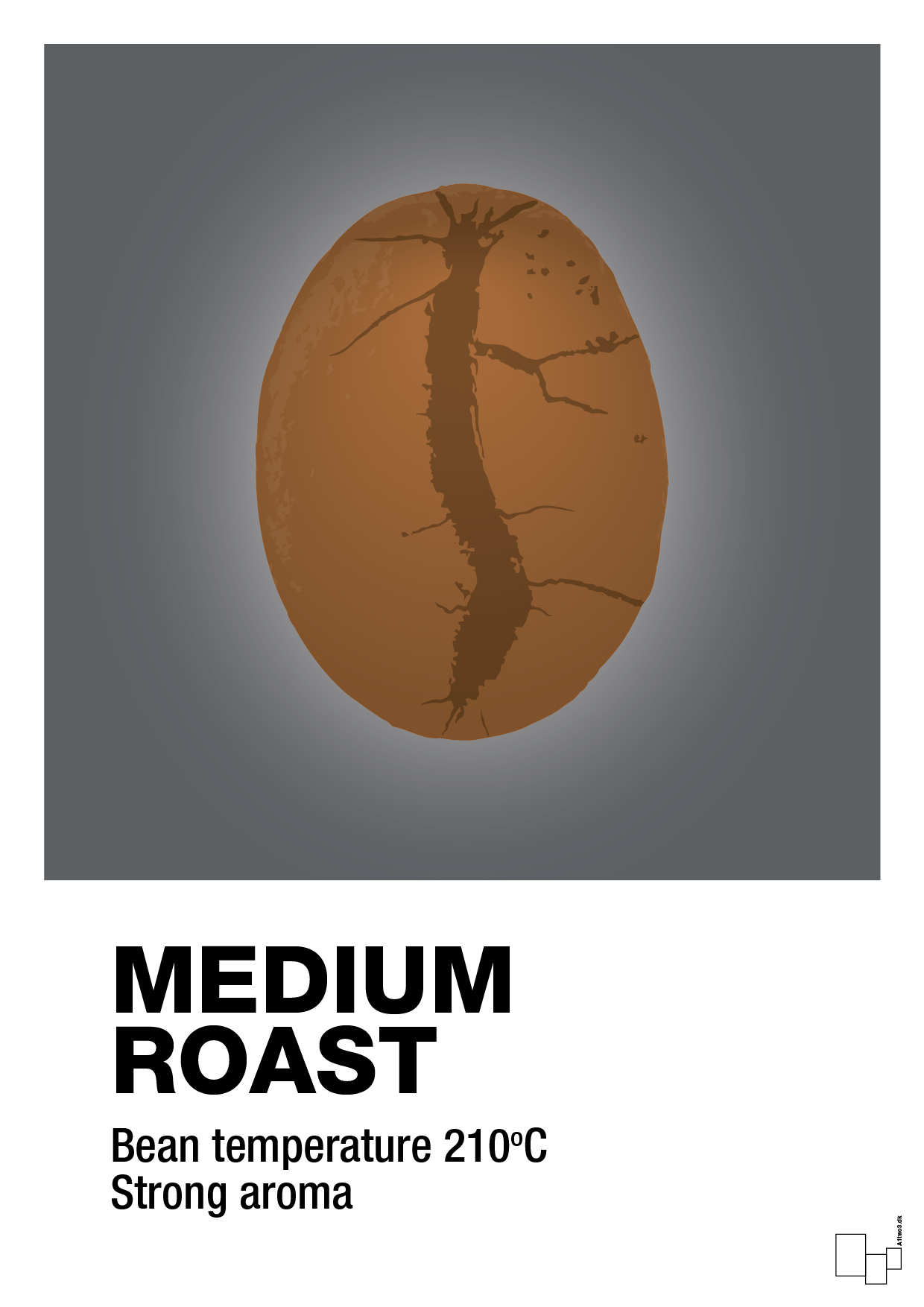 plakat: medium roast - graphic charcoal-Kaffe-A1two3
