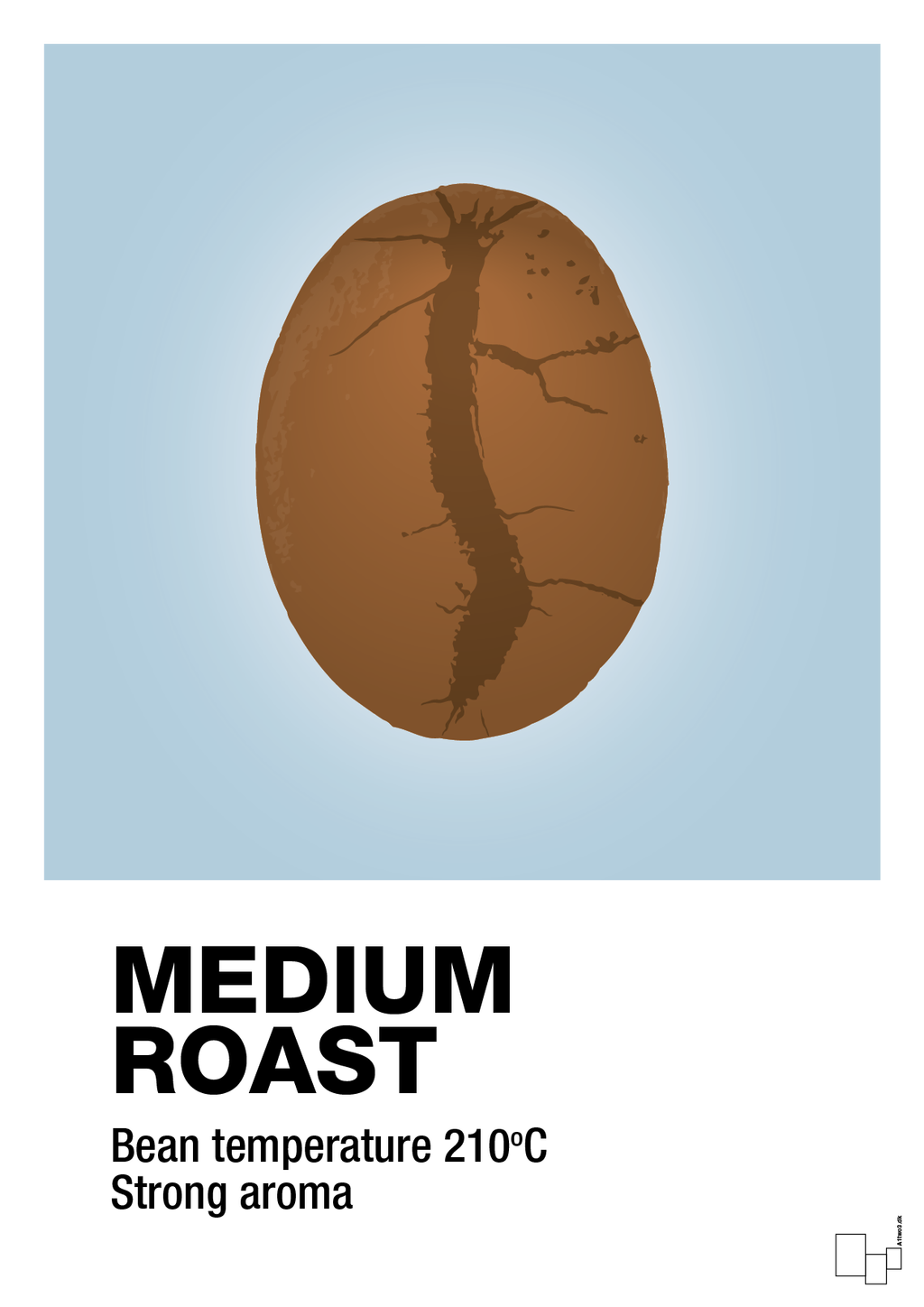 plakat: medium roast - heavenly blue-Kaffe-A1two3