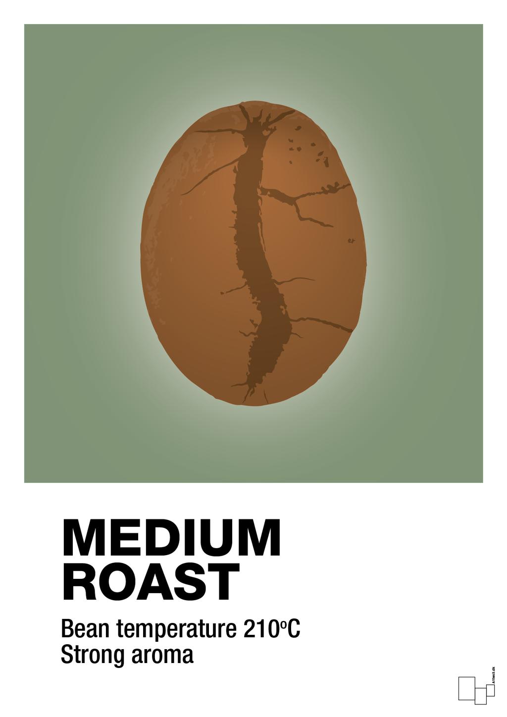 plakat: medium roast - jade-Kaffe-A1two3