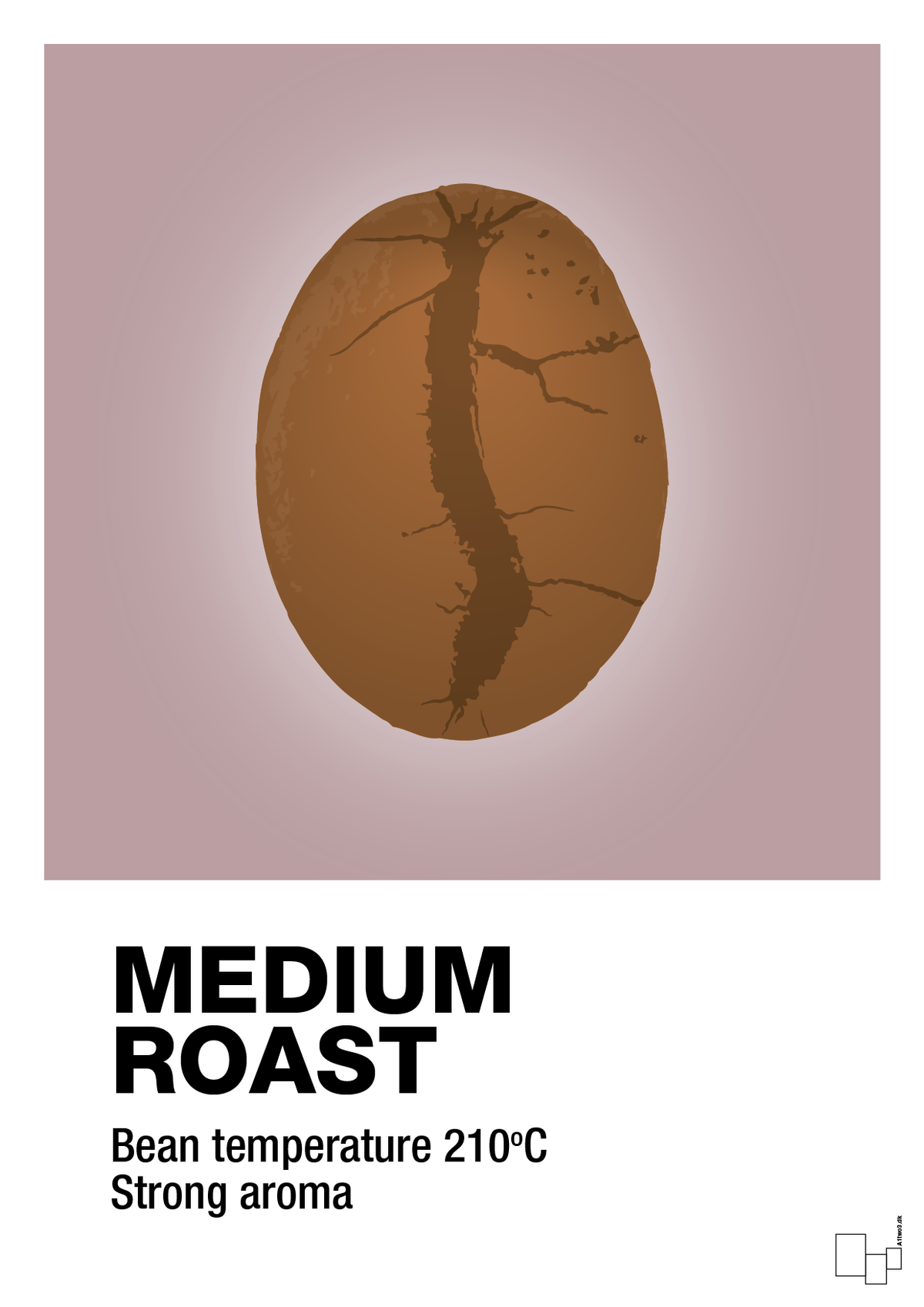 plakat: medium roast - light rose-Kaffe-A1two3