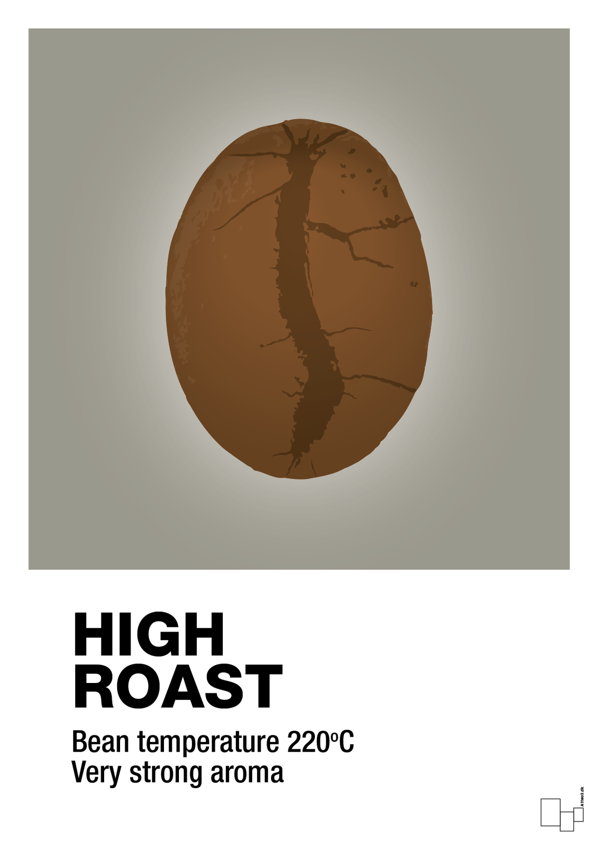 plakat: high roast - battleship gray-Kaffe-A1two3