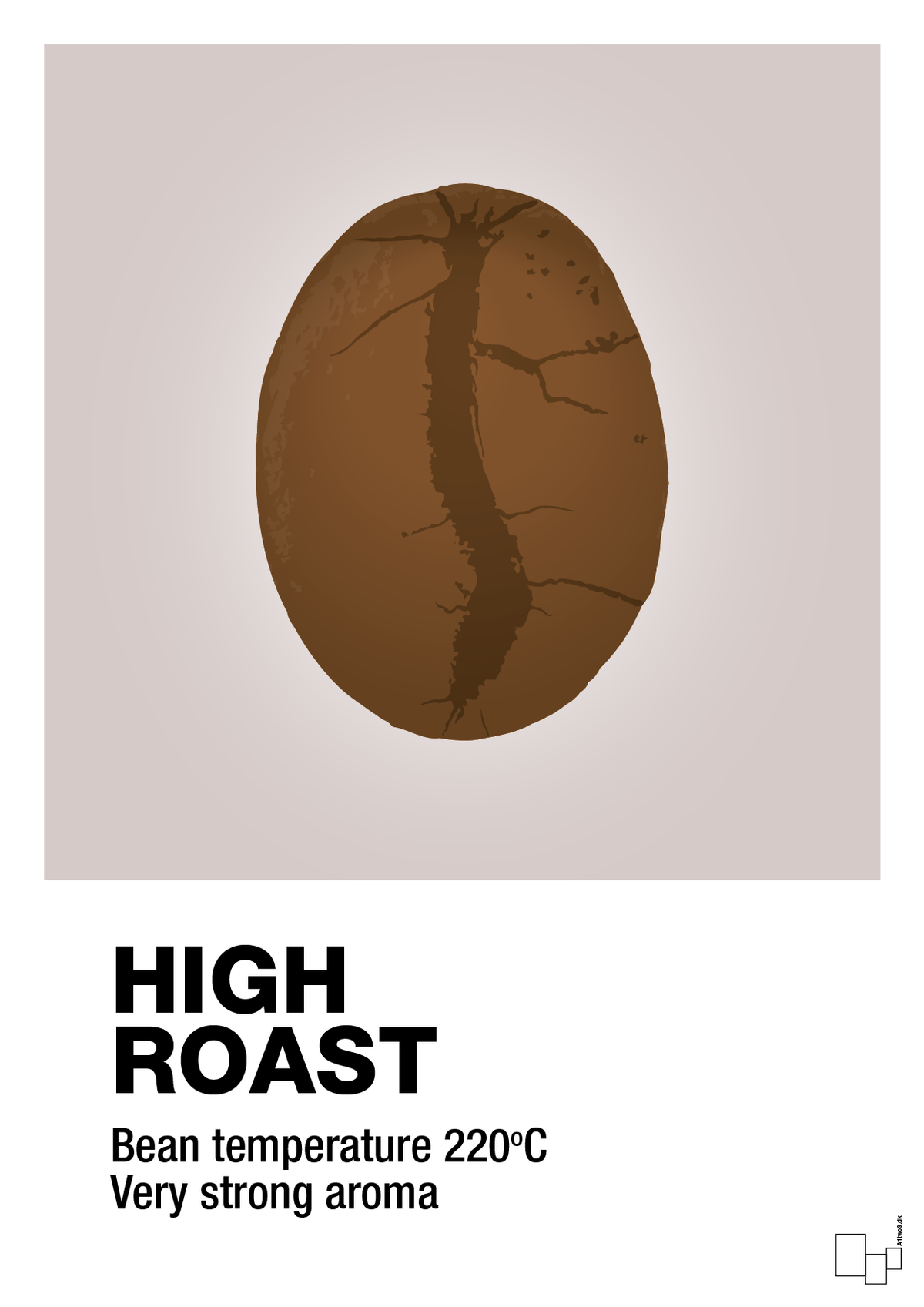 plakat: high roast - broken beige-Kaffe-A1two3