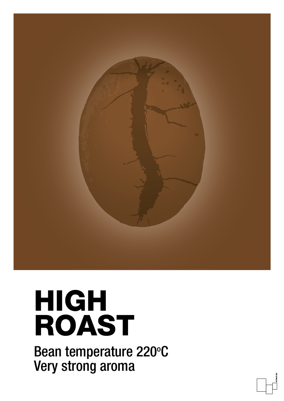 plakat: high roast - dark brown-Kaffe-A1two3