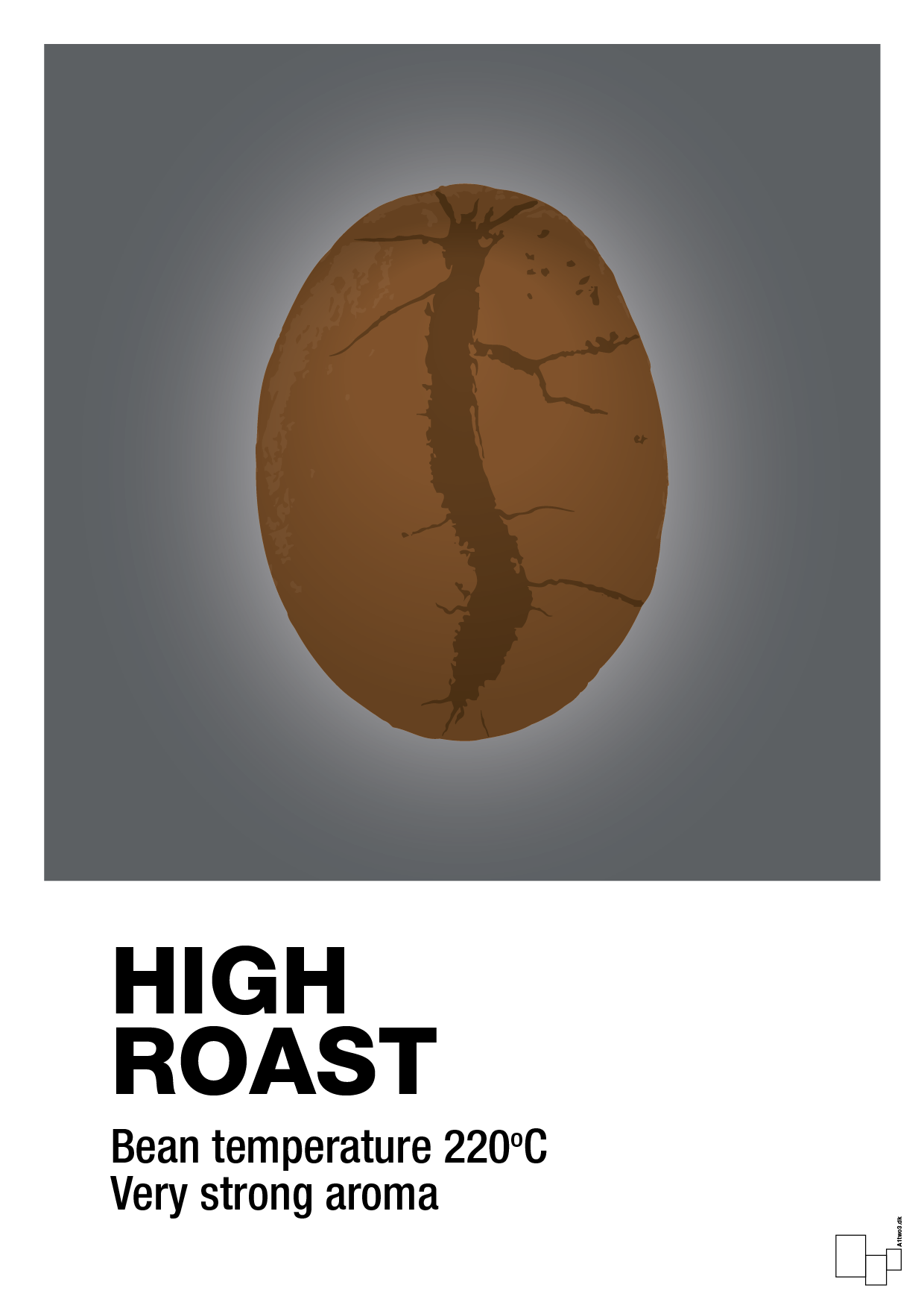 plakat: high roast - graphic charcoal-Kaffe-A1two3