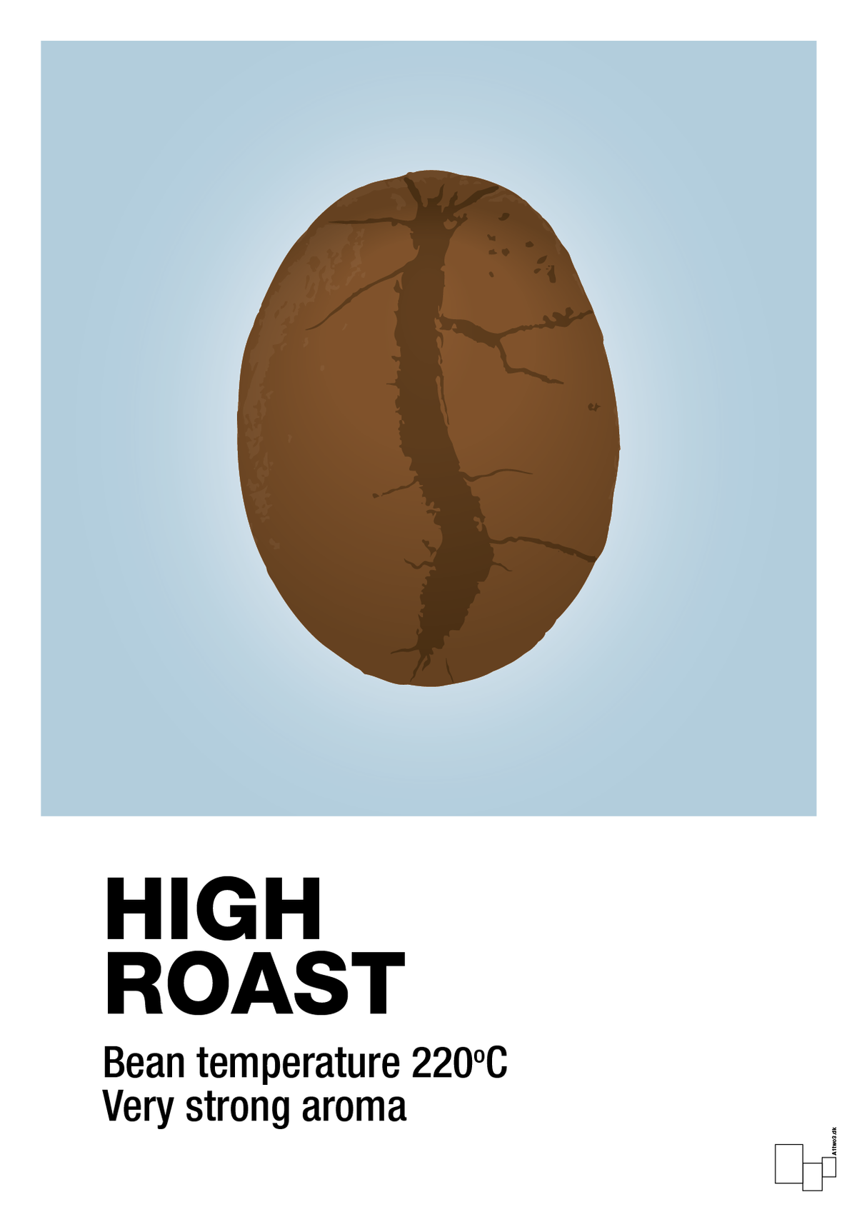 plakat: high roast - heavenly blue-Kaffe-A1two3