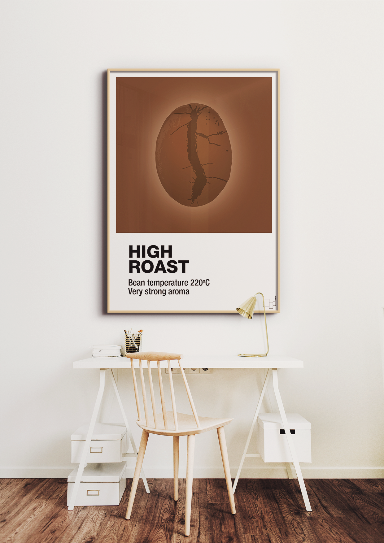 plakat: high roast - graphic charcoal-Kaffe-A1two3