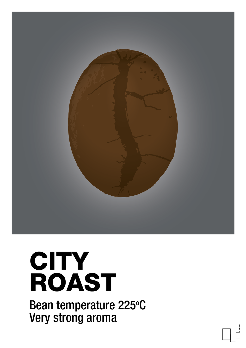 plakat: city roast - graphic charcoal-Kaffe-A1two3