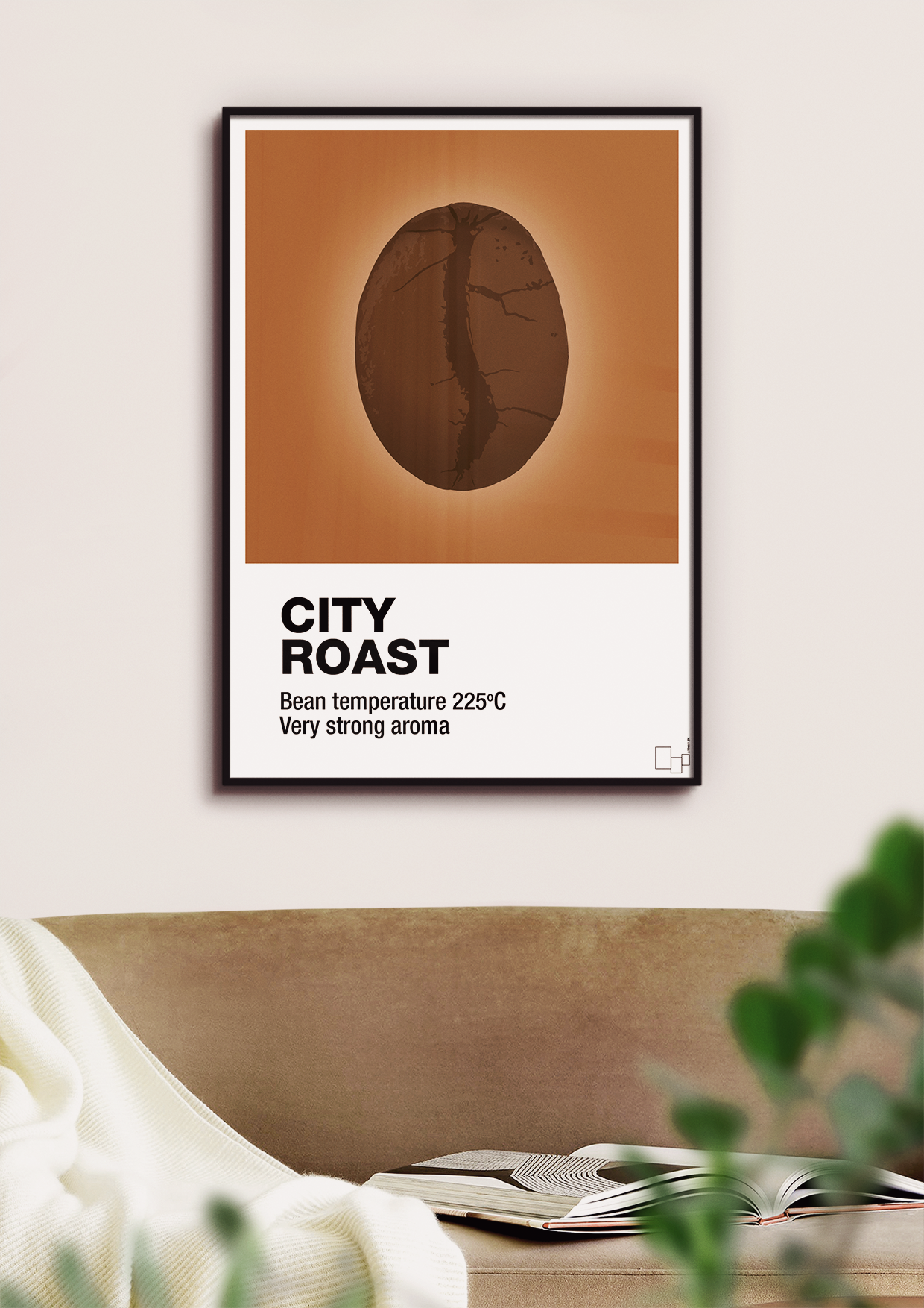 plakat: city roast - graphic charcoal-Kaffe-A1two3