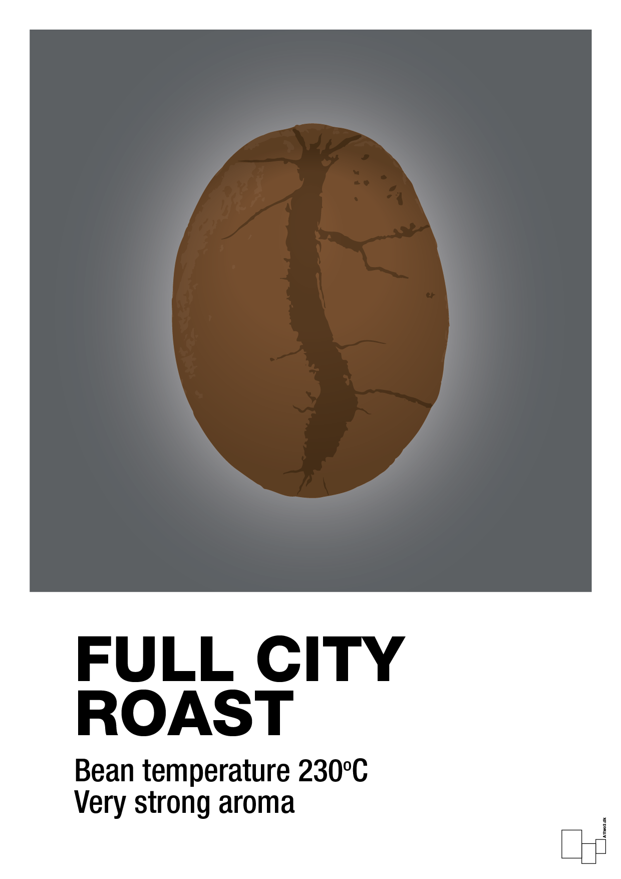 plakat: full city roast - graphic charcoal-Kaffe-A1two3