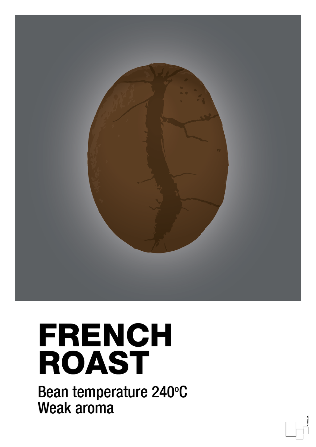 plakat: french roast - graphic charcoal-Kaffe-A1two3