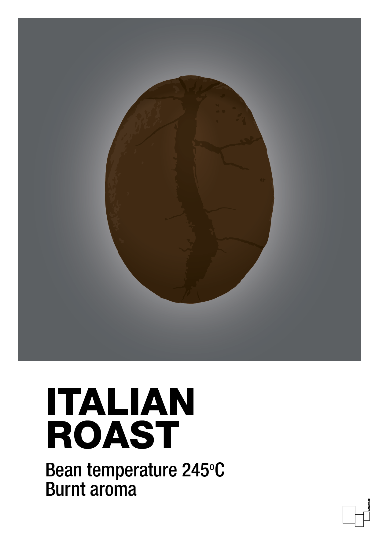 plakat: italian roast - graphic charcoal-Kaffe-A1two3
