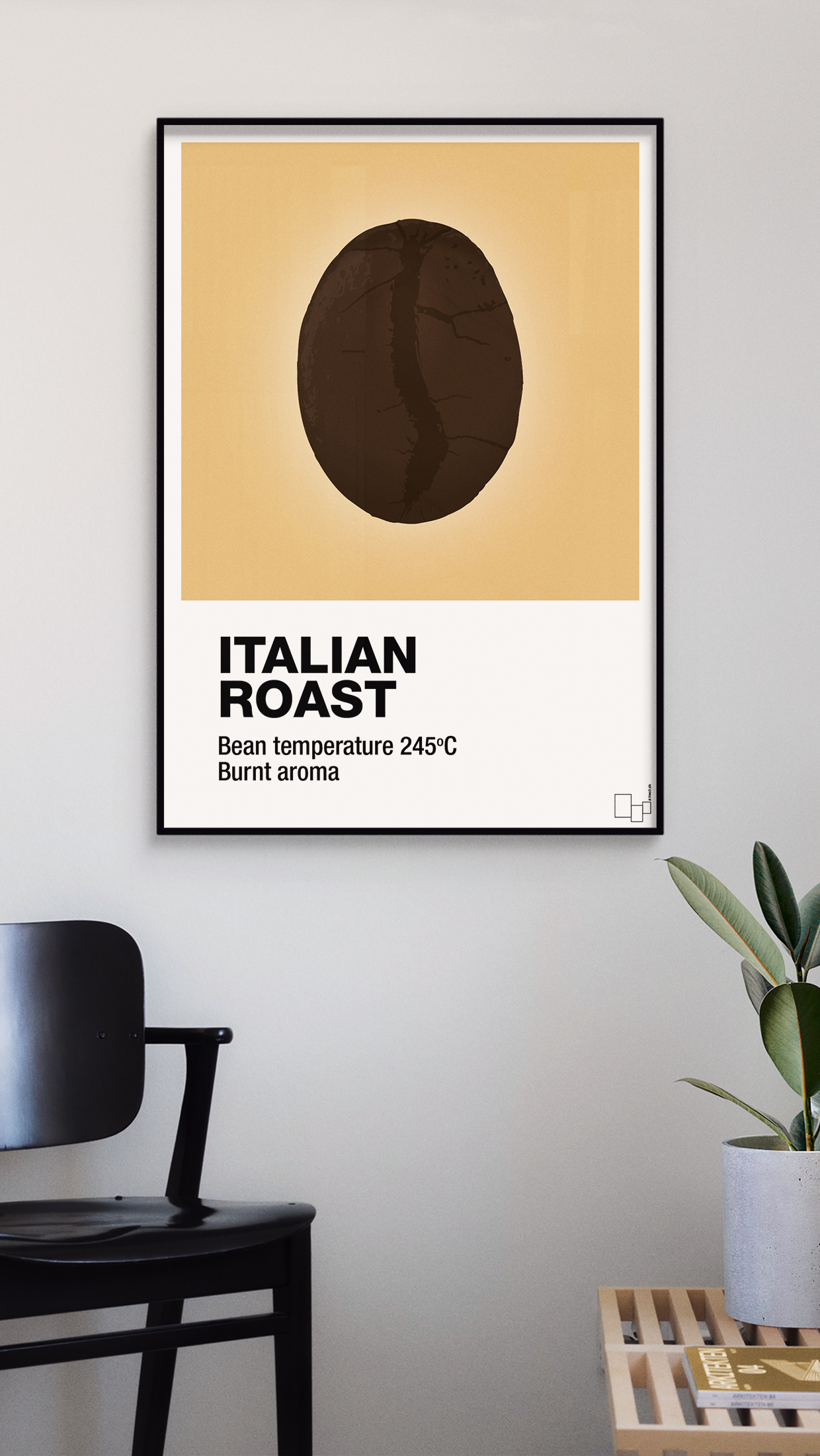 plakat: italian roast - graphic charcoal-Kaffe-A1two3