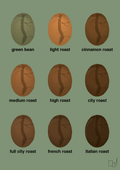 plakat: coffee roast levels - jade-Kaffe-A1two3