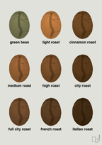 plakat: coffee roast levels - painters white-Kaffe-A1two3