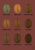 plakat: coffee roast levels - red pepper-Kaffe-A1two3